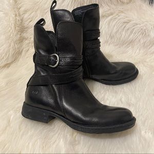 Born Black Leather LEANDRA Boots 7.5 M